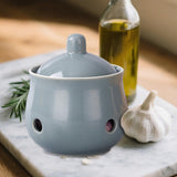 Maxbell Garlic Keeper with Lid Keep Your Garlic Cloves Fresh for Countertop for Home Gray