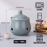 Maxbell Garlic Keeper with Lid Keep Your Garlic Cloves Fresh for Countertop for Home Gray