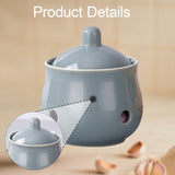Maxbell Garlic Keeper with Lid Keep Your Garlic Cloves Fresh for Countertop for Home Gray