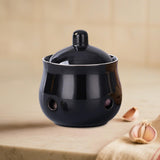 Maxbell Garlic Keeper with Lid Keep Your Garlic Cloves Fresh for Countertop for Home Black