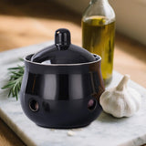 Maxbell Garlic Keeper with Lid Keep Your Garlic Cloves Fresh for Countertop for Home Black