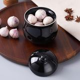 Maxbell Garlic Keeper with Lid Keep Your Garlic Cloves Fresh for Countertop for Home Black