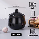 Maxbell Garlic Keeper with Lid Keep Your Garlic Cloves Fresh for Countertop for Home Black