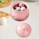Maxbell Garlic Keeper with Lid Keep Your Garlic Cloves Fresh for Countertop for Home Pink