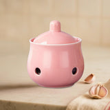 Maxbell Garlic Keeper with Lid Keep Your Garlic Cloves Fresh for Countertop for Home Pink