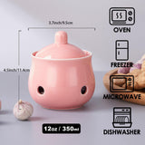 Maxbell Garlic Keeper with Lid Keep Your Garlic Cloves Fresh for Countertop for Home Pink