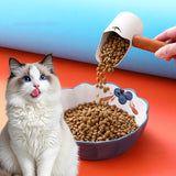 Maxbell Cat Dog Food Spoon Carbon Steel Pet Food Scooper for Puppy and Small Dogs Cats White
