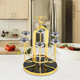 Maxbell Coffee Mug Holder Sport Bottle Storage Drying Rack Stand Gold with Elk
