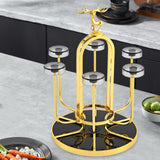 Maxbell Coffee Mug Holder Sport Bottle Storage Drying Rack Stand Gold with Elk