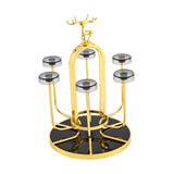 Maxbell Coffee Mug Holder Sport Bottle Storage Drying Rack Stand Gold with Elk