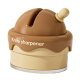 Maxbell Knife Sharpener Comfortable Ergonomic Small Compact Pocket Knives Sharpening Brown