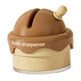 Maxbell Knife Sharpener Comfortable Ergonomic Small Compact Pocket Knives Sharpening Brown