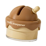 Maxbell Knife Sharpener Comfortable Ergonomic Small Compact Pocket Knives Sharpening Brown
