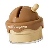 Maxbell Knife Sharpener Comfortable Ergonomic Small Compact Pocket Knives Sharpening Brown