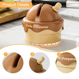 Maxbell Knife Sharpener Comfortable Ergonomic Small Compact Pocket Knives Sharpening Brown