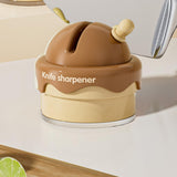 Maxbell Knife Sharpener Comfortable Ergonomic Small Compact Pocket Knives Sharpening Brown