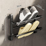 Maxbell Foldable Wall Mounted Shoe Rack Shoe Holder Shelf for Entryway Bathroom Door 30cm