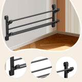 Maxbell Foldable Wall Mounted Shoe Rack Shoe Holder Shelf for Entryway Bathroom Door 65cm