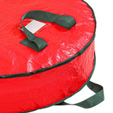 Maxbell Christmas Wreath Storage Bag with Zipper Handles Round Xmas for Home   S