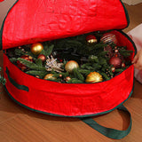 Maxbell Christmas Wreath Storage Bag with Zipper Handles Round Xmas for Home   S