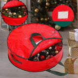 Maxbell Christmas Wreath Storage Bag with Zipper Handles Round Xmas for Home   S