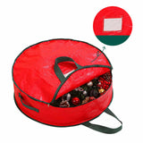 Maxbell Christmas Wreath Storage Bag with Zipper Handles Round Xmas for Home   M
