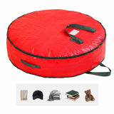 Maxbell Christmas Wreath Storage Bag with Zipper Handles Round Xmas for Home   M