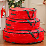 Maxbell Christmas Wreath Storage Bag with Zipper Handles Round Xmas for Home   M