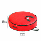Maxbell Christmas Wreath Storage Bag with Zipper Handles Round Xmas for Home   L