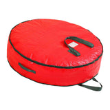 Maxbell Christmas Wreath Storage Bag with Zipper Handles Round Xmas for Home   L