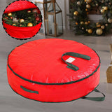 Maxbell Christmas Wreath Storage Bag with Zipper Handles Round Xmas for Home   L