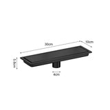 Maxbell Rectangular Floor Drain Tile Insert Cover Portable Fast Drainage for Kitchen Black
