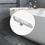 Maxbell Rectangular Floor Drain Tile Insert Cover Portable Fast Drainage for Kitchen Silver