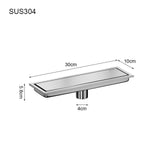Maxbell Rectangular Floor Drain Tile Insert Cover Portable Fast Drainage for Kitchen Silver