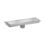 Maxbell Rectangular Floor Drain Tile Insert Cover Portable Fast Drainage for Kitchen Silver