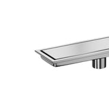 Maxbell Rectangular Floor Drain Tile Insert Cover Portable Fast Drainage for Kitchen Silver