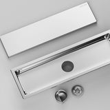 Maxbell Rectangular Floor Drain Tile Insert Cover Portable Fast Drainage for Kitchen Silver