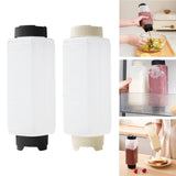 Maxbell Sauce Squeeze Bottle Visible 720ml Squirt Bottle for Sauce Seasoning Mustard black caps