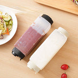 Maxbell Sauce Squeeze Bottle Visible 720ml Squirt Bottle for Sauce Seasoning Mustard black caps