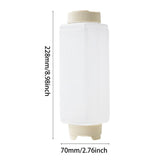 Maxbell Sauce Squeeze Bottle Visible 720ml Squirt Bottle for Sauce Seasoning Mustard beige caps