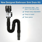 Maxbell Bathroom Sink Drain Kit with Strainer Basket Anti Clog Sink Drain Pipe Tube