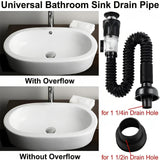 Maxbell Bathroom Sink Drain Kit with Strainer Basket Anti Clog Sink Drain Pipe Tube