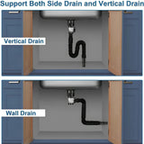 Maxbell Bathroom Sink Drain Kit with Strainer Basket Anti Clog Sink Drain Pipe Tube