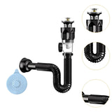 Maxbell Bathroom Sink Drain Kit with Strainer Basket Anti Clog Sink Drain Pipe Tube