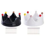 Maxbell Crown Fruit Plate Decorative Fruit Serving Tray for Countertop Party Wedding Black