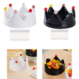 Maxbell Crown Fruit Plate Decorative Fruit Serving Tray for Countertop Party Wedding Black