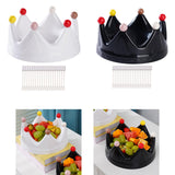 Maxbell Crown Fruit Plate Decorative Fruit Serving Tray for Countertop Party Wedding Black