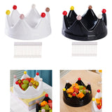 Maxbell Crown Fruit Plate Decorative Fruit Serving Tray for Countertop Party Wedding Black