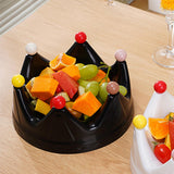 Maxbell Crown Fruit Plate Decorative Fruit Serving Tray for Countertop Party Wedding Black