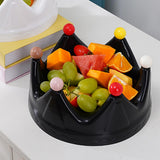 Maxbell Crown Fruit Plate Decorative Fruit Serving Tray for Countertop Party Wedding Black